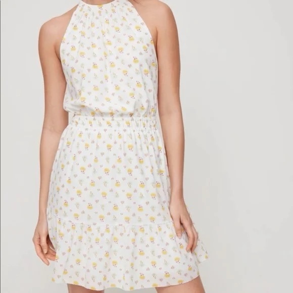 Aritzia Wilfred Effet Floral high halter neck Mini Dress 33471 - Picture 1 of 11